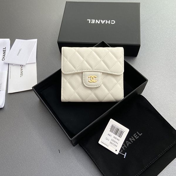 Exclusive ★ Chanel Caviar Skin Tri-fold Wallet Replica Compact shs00435 Exclusive ★ Chanel Caviar Skin Tri-fold Wallet Replica Compact shs00435