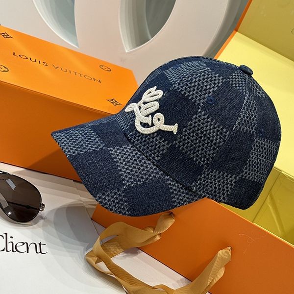 Super low price! Louis Vuitton cap, grade n, Damier denim vub15564