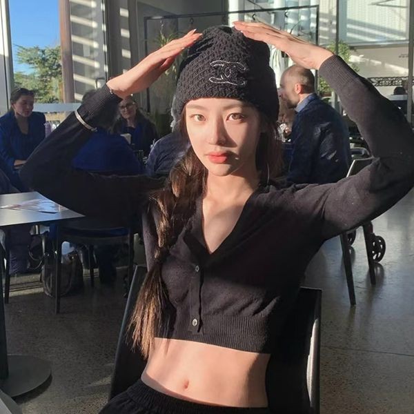 Secured Chanel Coco Mark Replica Knit Hat SHJ04337 Secured Chanel Coco Mark Replica Knit Hat SHJ04337