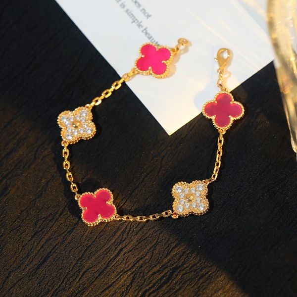 Very popular!! New color Van Cleef & Arpels replica vintage Alhambra bracelet 5 motifs var87553
