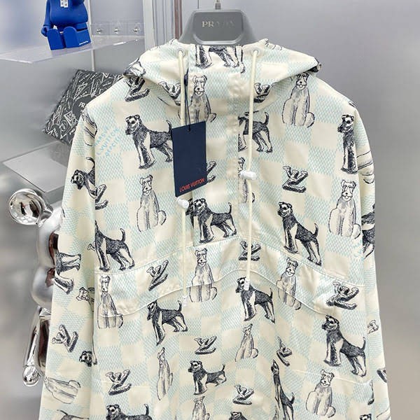 Secured Louis Vuitton Grade N Damier Print Hooded Anorak vug87989