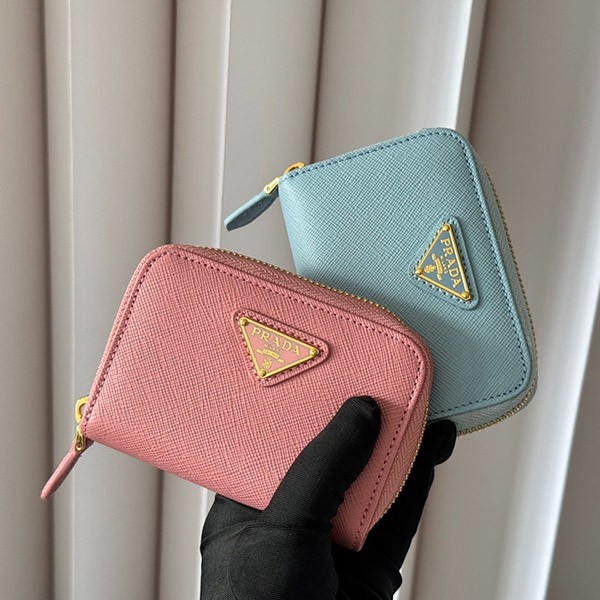 Prada Vitello Move coin case replica with triangular logo in two colors MM268 Prada Vitello Move coin case replica with triangular logo in two colors MM268