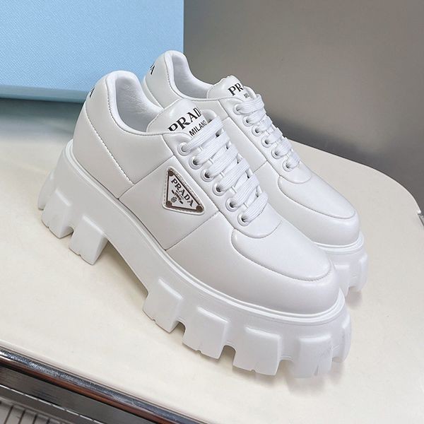 Prada Monolith Padded Leather Sneakers with Tracking Replica pub19889