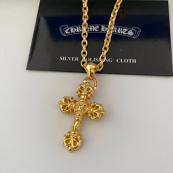 Chrome Hearts Filigree Cross Necklace Replica 18K Gold Kuq93944