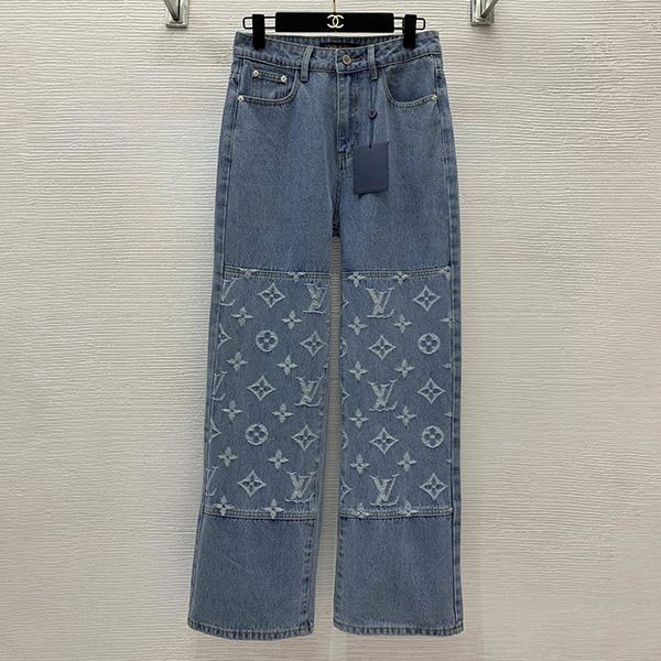 {Monogram creates a refreshing look?} Louis Vuitton denim pants replica vui39307
