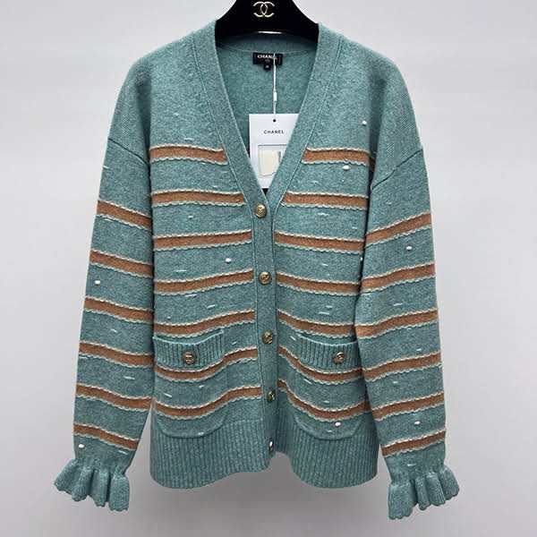 Very popular! Chanel sleeve frill knit cardigan replica shq70092
