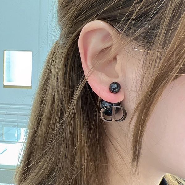 Rare Dior Tribales Metal & Resin Pearl Earrings Replica E1293TRIRSD806