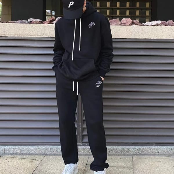 Free shipping Louis Vuitton x Hoodie with Embroidery Fake Top and Bottom Set 1AATQT