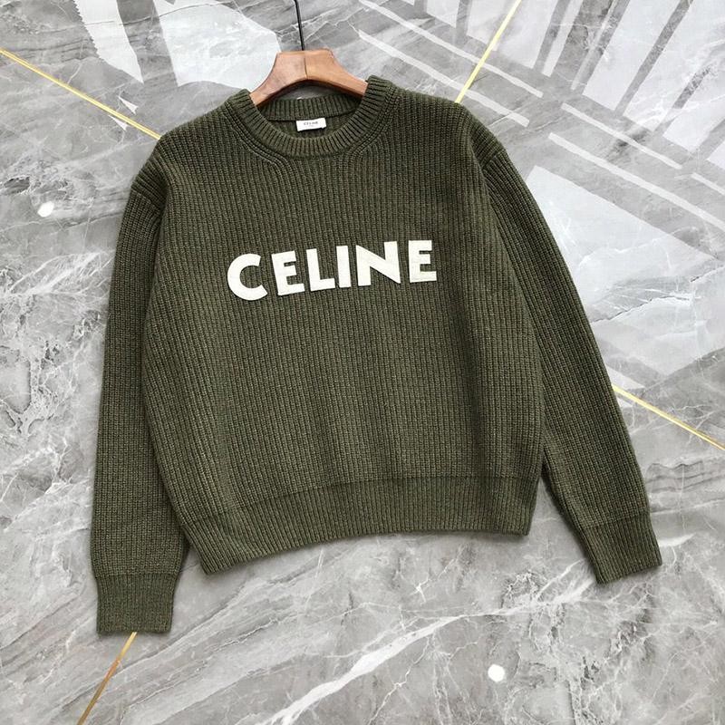 Very popular! New color ☆ Rare Celine embroidered oversized sweater copy Cel59044