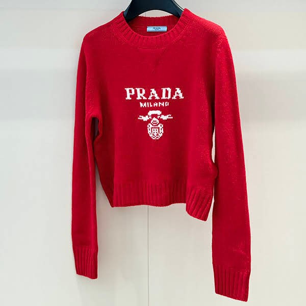 Classic Prada wool x cashmere crew neck sweater replica puw88691