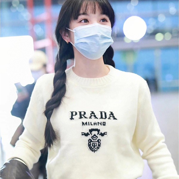 ★Popular in Japan!!☆Fake Prada Wool x Cashmere Crew Neck Sweater pud56372