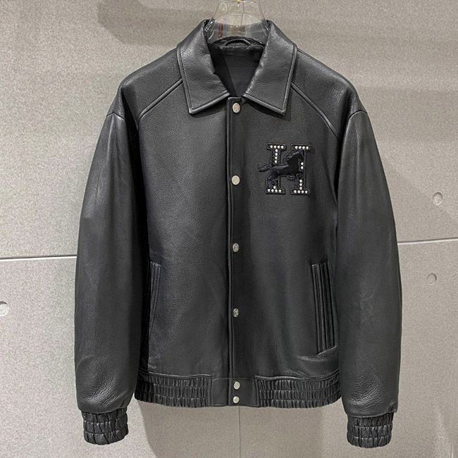 《Very Popular》Hermes Saddle Print Leather Front Fake Jacket erz48145 《Very Popular》Hermes Saddle Print Leather Front Fake Jacket erz48145