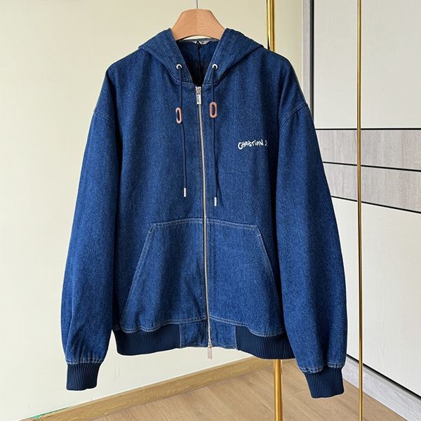 Denim hoodie design Dior Tag jacket replica 443D494A389X Denim hoodie design Dior Tag jacket replica 443D494A389X