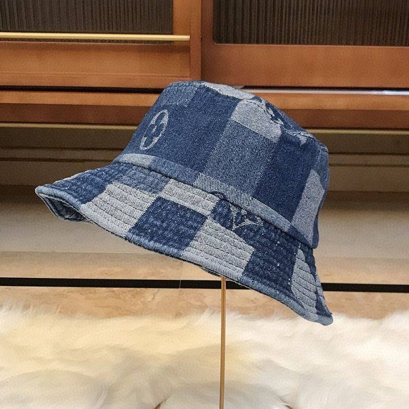 New Louis Vuitton Cap Replica Bonnet Distorted Damier Bucket Hat vuz69716