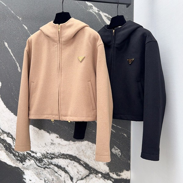 Hard to find fake Prada hooded cashgora zip jacket in two colors P520PE Hard to find fake Prada hooded cashgora zip jacket in two colors P520PE