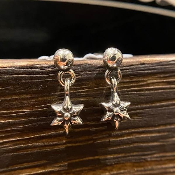 Secured Chrome Hearts TNY STR DRP Earrings Both Ears Replica Kuv55222
