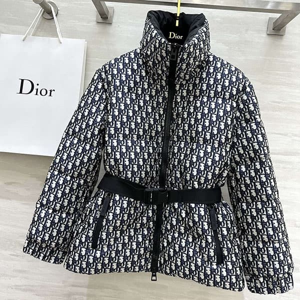 Dior Houndstooth Belted Down Jacket def37915 with Tracking
