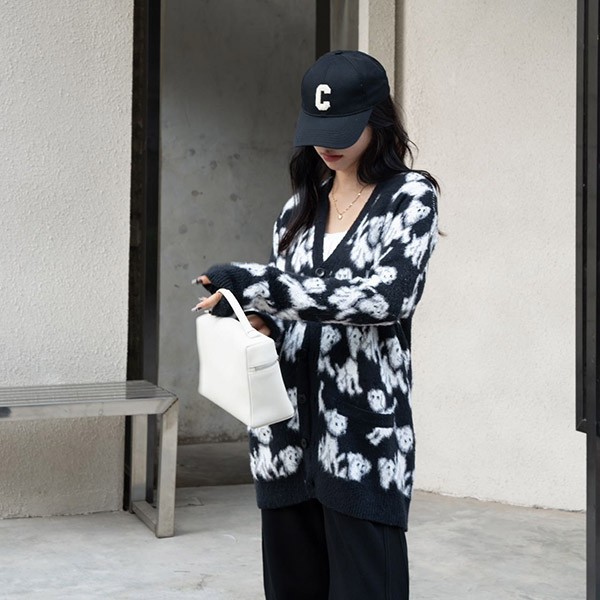 Super low price! Celine V-neck cardigan replica black 2A51W531Q