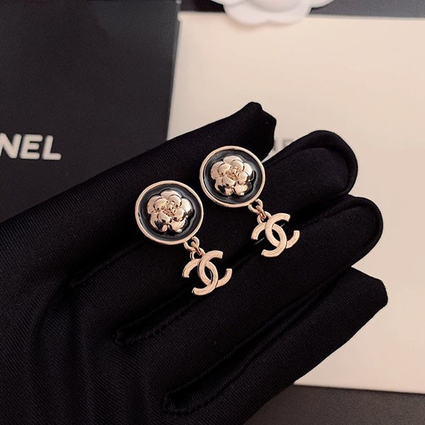 No.1 Popular [Chanel] Earrings Replica Elegant Logo Camellia Gold shr70163