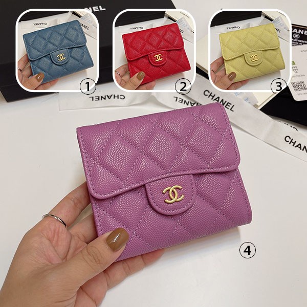 [New color?] Chanel replica tri-fold flap wallet purple 4 colors shk15984