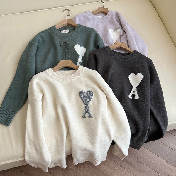 Rare Ami Paris Replica Crew Neck Logo Sweater Knit 4 Colors amx85777 Rare Ami Paris Replica Crew Neck Logo Sweater Knit 4 Colors amx85777