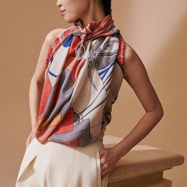 [Great Deal] Hermes Replica Carre 140 Summer Stripe Shawl ero70085