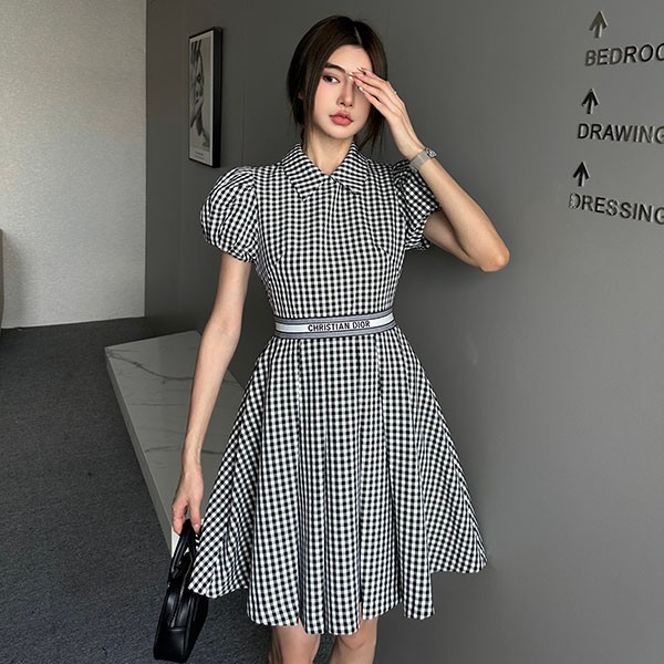 Dior check dress replica dew23035 Dior check dress replica dew23035