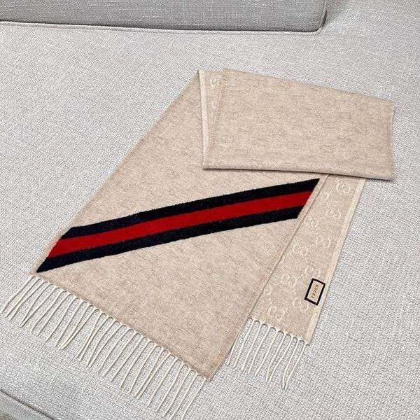 Cheap Gucci GG logo wool scarf with tracking, knockoff gue34925