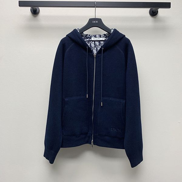 High quality??? Dior hooded reversible logo hoodie fake deq13883