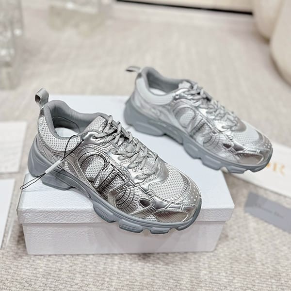 Featured ★ Dior Chrono Mesh & Leather Sneakers Fake dej34608