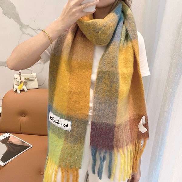 [Same-day delivery] Acne Studios fake mohair check scarf acj67315