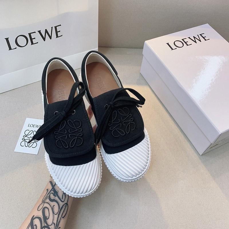 Classic and popular Loewe Anagram logo fake embroidered flap canvas low top lov32780 Classic and popular Loewe Anagram logo fake embroidered flap canvas low top lov32780
