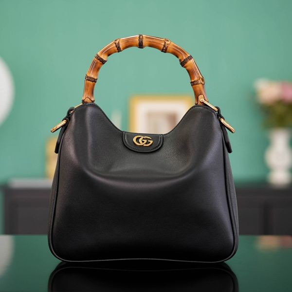 Gucci Diana Small Fake Leather Bag Black Very Popular 746251