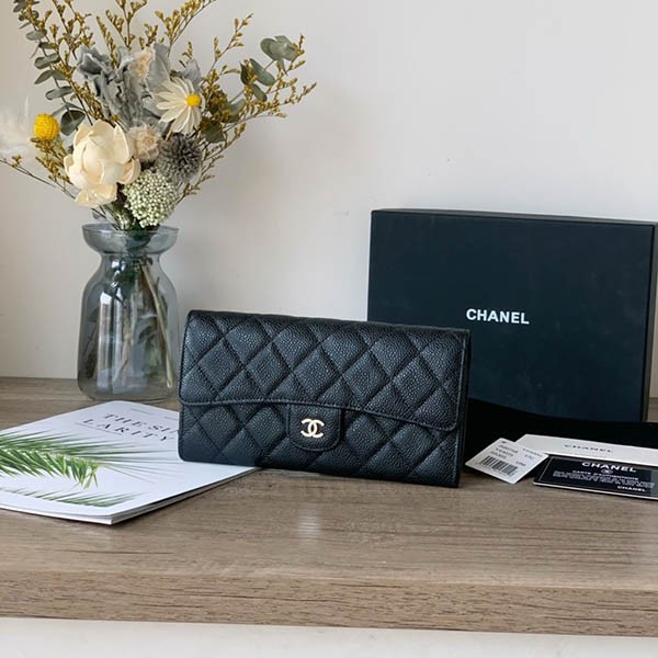 Instant delivery Chanel Matelasse Caviar Skin Long Wallet Replica shu02303