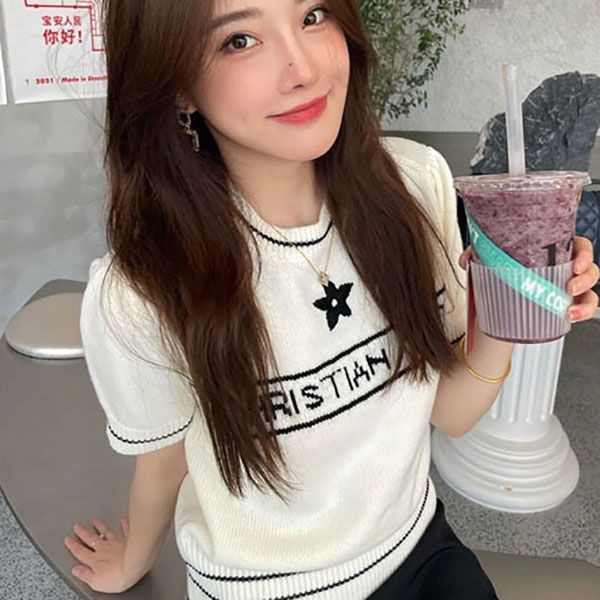 Very popular! Dior short sleeve knit cashmere sweater copy DHL dec60737