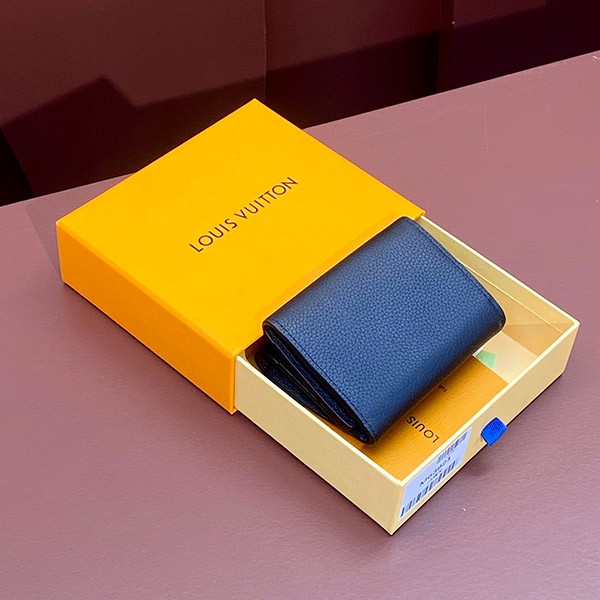 Limited New Louis Vuitton Portefeuille Lock Replica Mini Wallet Black Folding M63921