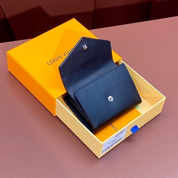 Limited New Louis Vuitton Portefeuille Lock Replica Mini Wallet Black Folding M63921