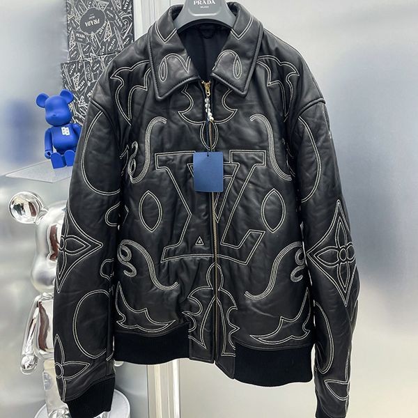 Louis Vuitton "Leather Bomber Jacket Replica" LV Arabesque 1AFXHB Louis Vuitton "Leather Bomber Jacket Replica" LV Arabesque 1AFXHB