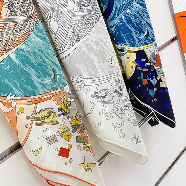 I definitely want it! Hermes Parody Carré 135 Summer Stripe Shawl erk54820