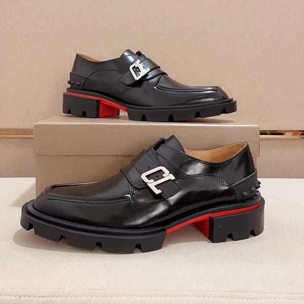 Free shipping Louboutin Our Georges L shoes in calfskin leather, fake Ruh58100