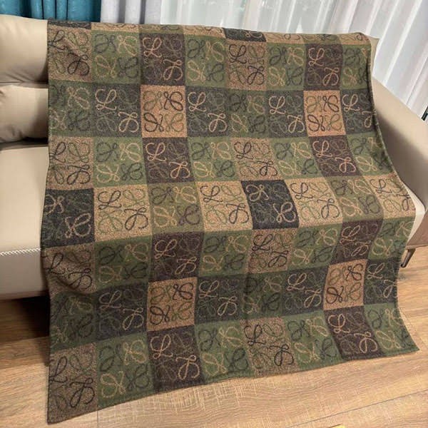 Cute Loewe Anagram Wool Blend Blanket lol37929