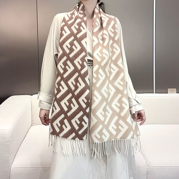 Fendi replica★Wool & cashmere gradient FF long scarf FXT621AQ