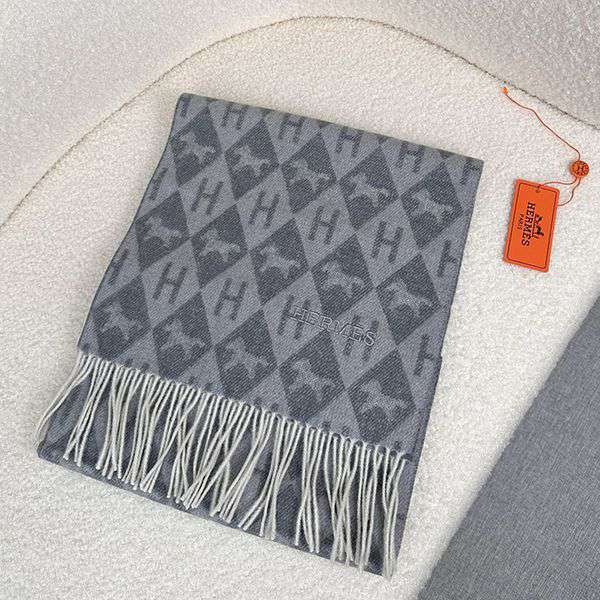 [Stylish and simple] Hermes cashmere scarf grey replica erf86493