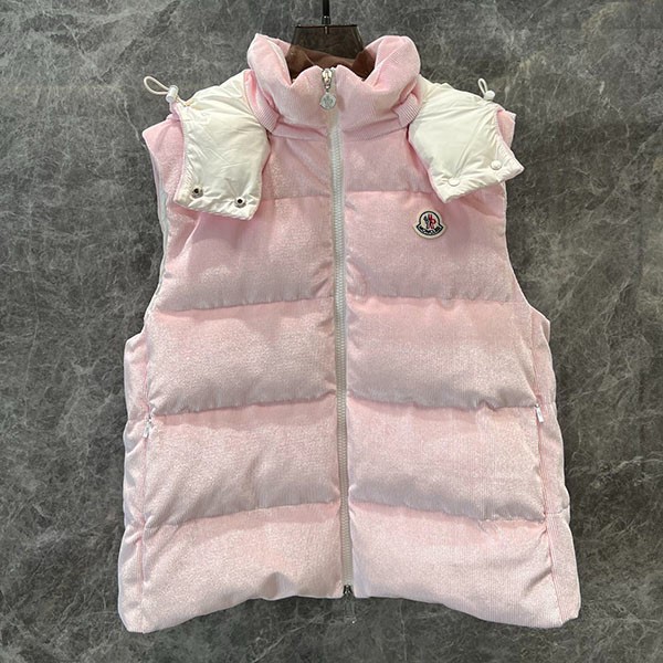 Moncler Corduroy Hooded Down Vest Replica AGELAO mok82586