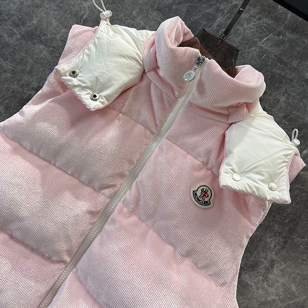 Moncler Corduroy Hooded Down Vest Replica AGELAO mok82586
