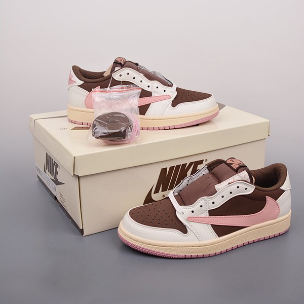 Attention Travis Scott Nike Replica Air Jordan 1 Low OG SP "Dark Pony/Pink Oxford" DZ4137206