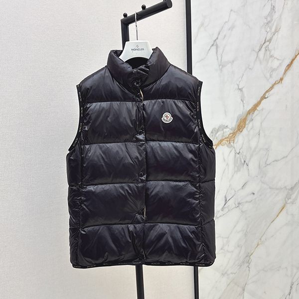 [New 2024AW] Moncler Badia Down Vest Replica Logo Black mog55256