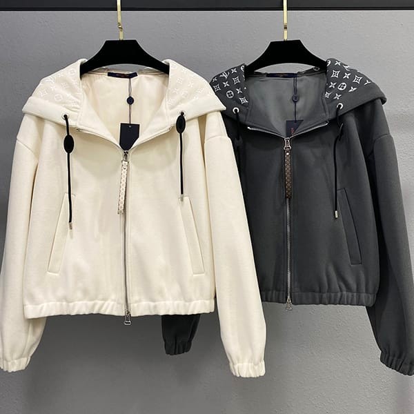 Love at first sight? Louis Vuitton Monogram Accent Knit Hoodie Replica 2 Colors 1AGCI1