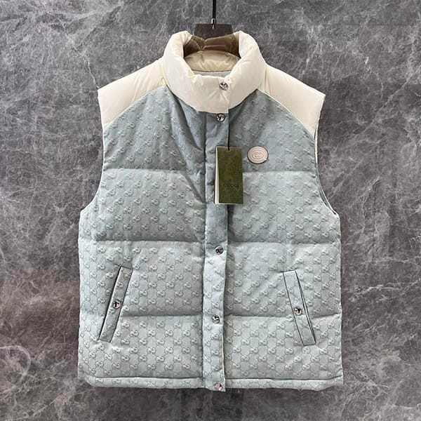 New on Sale Gucci Parody GG Cotton Canvas Down Vest 774910Z9AAT4735