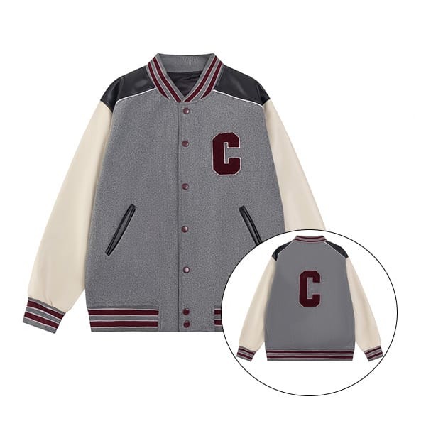 [Great Deal] Celine Men's Grey Logo Bomber Jacket Fake 2V56DA33509GD